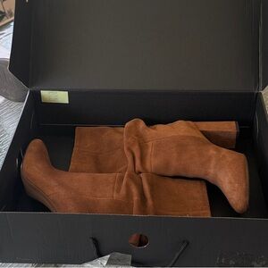 Banana Republic Suede Boots in Cognac Brown